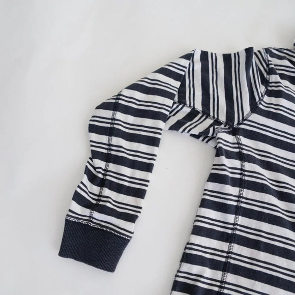 Vintage Timberland Navy & White Stripe Long Sleeve Shirt with Hood Size Medium - Picture 9 of 12